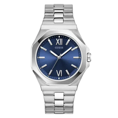 Guess Blue Dial Stainless Steel Men's Watch